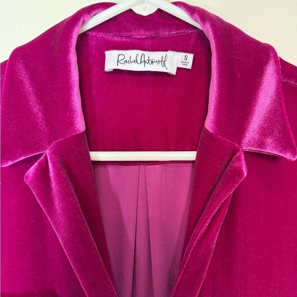 Rachel Antonoff Fuchsia Velvet Jumpsuit